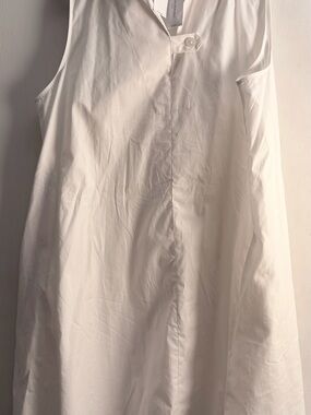 Banana Republic Sleeveless White Summer Button-Detail Dress